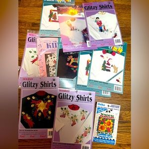Lot of 11 Vintage “Glitzy Shirt” Decorating Kits